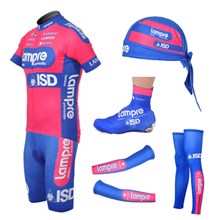 2012 Lampre Cycling Jersey+Shorts+Arm Sleeves+Leg warmer+Shoe Covers+Headscarf