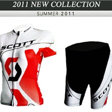 2012 ringwise women's scott red white Cycling Jersey Short Sleeve and Cycling Shorts Cycling Kits