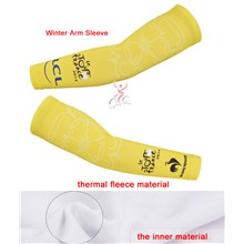 2014 Tour De France Yellow Thermal Fleece Cycling Warmer Arm Sleeves bicycle sportswear mtb racing ciclismo men bycicle tights bike clothing S
