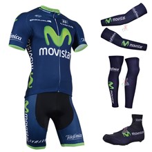2014 movistar Cycling Jersey Maillot Ciclismo Short Sleeve and Cycling bib Shorts Or Shorts and Shoe Cover and Arm Sleeve and Leg Sleeve Tour De Franc XXS