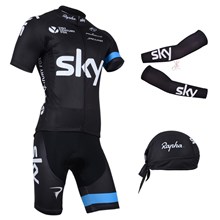 2014 sky Cycling Jersey Maillot Ciclismo Short Sleeve and Cycling bib Shorts Or Shorts and Scarf and Arm Sleeve Tour De France XXS