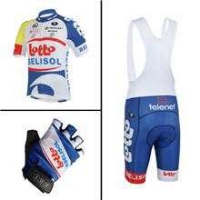 2013 lotto Cycling Jersey+bib Shorts+Gloves