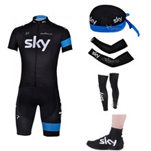 2013 sky Cycling Jersey+Shorts+Scarf+Arm sleeves+Leg sleeves+Shoes covers