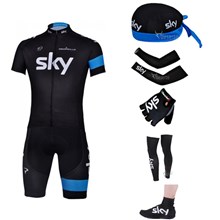 2013 sky Cycling Jersey+Shorts+Scarf+Arm sleeves+Gloves+Leg sleeves+Shoes covers