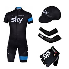 2013 sky Cycling Jersey+Shorts+Cap+Arm sleeves+Gloves