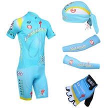 2013 astana Cycling Jersey+Shorts+Scarf+Arm sleeves+Gloves
