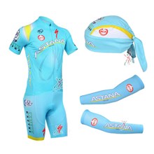 2013 astana Cycling Jersey+Shorts+Scarf+Arm sleeves