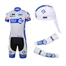 2013 fdj Cycling Jersey+Shorts+Scarf+Arm sleeves