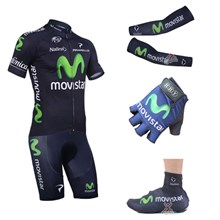 2013 movistar Cycling Jersey+Shorts+Arm sleeves+Gloves+Shoe Covers