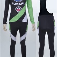 2012 women subaru   Cycling Jersey Long Sleeve and Cycling bib Pants Cycling Kits Strap