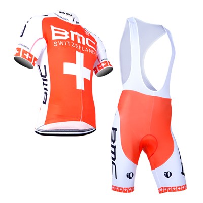 2014 BMC Cycling Jersey Short Sleeve and Cycling bib Shorts Cycling Kits Strap