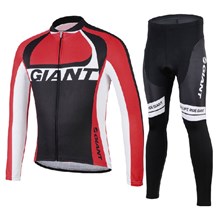 2014 GIANT red Thermal Fleece Cycling Jersey Long Sleeve and Cycling Pants Cycling Kits