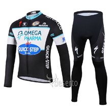 2014 QUICK STEP Thermal Fleece Cycling Jersey Long Sleeve and Cycling Pants Cycling Kits