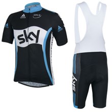 2014 Sky Cycling Jersey Short Sleeve and Cycling bib Shorts Cycling Kits Strap