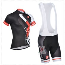 2014 castelli  Black Cycling Jersey Short Sleeve and Cycling bib Shorts Cycling Kits Strap