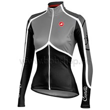 2014  Women CASTELLI Grey Thermal Fleece Cycling Jersey Long Sleeve Only Cycling Clothing