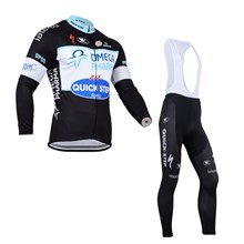 2014 QuickStep Thermal Fleece Cycling Jersey Long Sleeve and Cycling bib Pants
