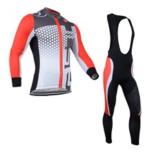 2014 CASTELLI Red Grey Thermal Fleece Cycling Jersey Long Sleeve and Cycling bib Pants