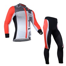 2014 CASTELLI Red Grey Thermal Fleece Cycling Jersey Long Sleeve and Cycling Pants