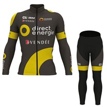 2017 DIRECT ENERGIE Cycling Jersey Long Sleeve and Cycling Pants Cycling Kits