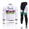 2014 Merida White Cycling Jersey Long Sleeve and Cycling Pants Cycling Kits XXS