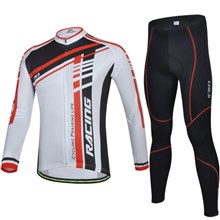 2014 CHEJI Red Speed Cycling Jersey Long Sleeve and Cycling Pants Cycling Kits S