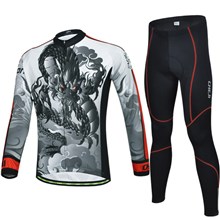 2014 CHEJI Dragon Cycling Jersey Long Sleeve and Cycling Pants Cycling Kits S