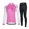 2014 CHEJI  Women's Pink Cycling Jersey Long Sleeve and Cycling Pants Cycling Kits S