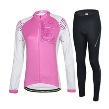 2014 CHEJI  Women's Pink Cycling Jersey Long Sleeve and Cycling Pants Cycling Kits
