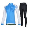 2014 CHEJI Women's Blue Cycling Jersey Long Sleeve and Cycling Pants Cycling Kits S