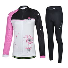 2014 CHEJI Women's Dandelion Cycling Jersey Long Sleeve and Cycling Pants Cycling Kits