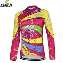 2014 CHEJI Women's Colorful Cycling Jersey Long Sleeve S