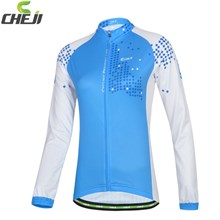 2014 Cheji Women's Blue Cycling Jersey Long Sleeve S