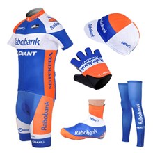 2012 rabobank Cycling Jersey+Shorts+Cap+Glove+Shoe Covers+Leg Warmers S