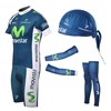 2012 movistar Cycling Jersey+bibShorts+Headscarf+Leg Warmers+Arm sleeve S
