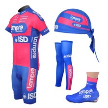2012 Lampre Cycling Jersey+bib Shorts+Leg warmer+Shoe Covers+Headscarf S