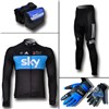 2012 sky Thermal Fleece Cycling Long Jersey+Pants+bag+Thermal gloves