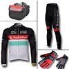 2012 radioshack Thermal Fleece Cycling Long Jersey+Pants+bag+Thermal gloves