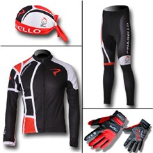2012 pinarello Thermal Fleece Cycling Long Jersey+Pants+Scarf Cap+Thermal gloves S