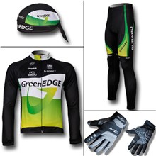 2012 greenedge Thermal Fleece Cycling Long Jersey+Pants+Scarf Cap+Thermal gloves S