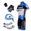 2012 Garmin Cycling Jersey+Shorts+Headscarf+Glove+Arm sleeve