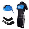 2012 sky Cycling Jersey+Shorts+Headscarf+Arm sleeve S