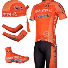 2012 euskaltel euskadi Cycling Jersey+bib Shorts+Shoe Covers+Arm Sleeves+Headscarf S