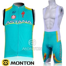 2012 Astana Cycling Vest Jersey and Cycling bib Shorts Cycling Kits Strap S