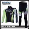 2012 Liquigas Black Green Cycling Jersey Long Sleeve and Cycling Pants Cycling Kits