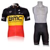 2012 BMC Cycling Jersey Short Sleeve and Cycling bib Shorts Cycling Kits Strap S