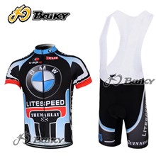 2012 BMW  Cycling Jersey Short Sleeve and Cycling bib Shorts Cycling Kits Strap S