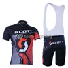 2012 scott black red Cycling Jersey Short Sleeve and Cycling bib Shorts Cycling Kits Strap S
