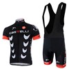 2012 castelli black Cycling Jersey Short Sleeve and Cycling bib Shorts Cycling Kits Strap S