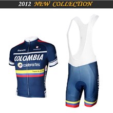 2012 ringwise colombia Cycling Jersey Short Sleeve and Cycling bib Shorts Cycling Kits Strap S